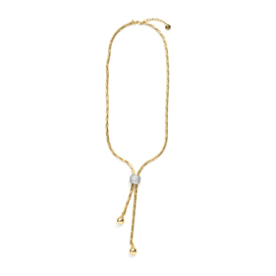 Collar de Circonita Brillante acabado en oro amarillo de 18k