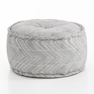 Pouf Tomasucci YANTRA IKAT, en polyester et mousse, gris, 60 × 60 × 30 cm