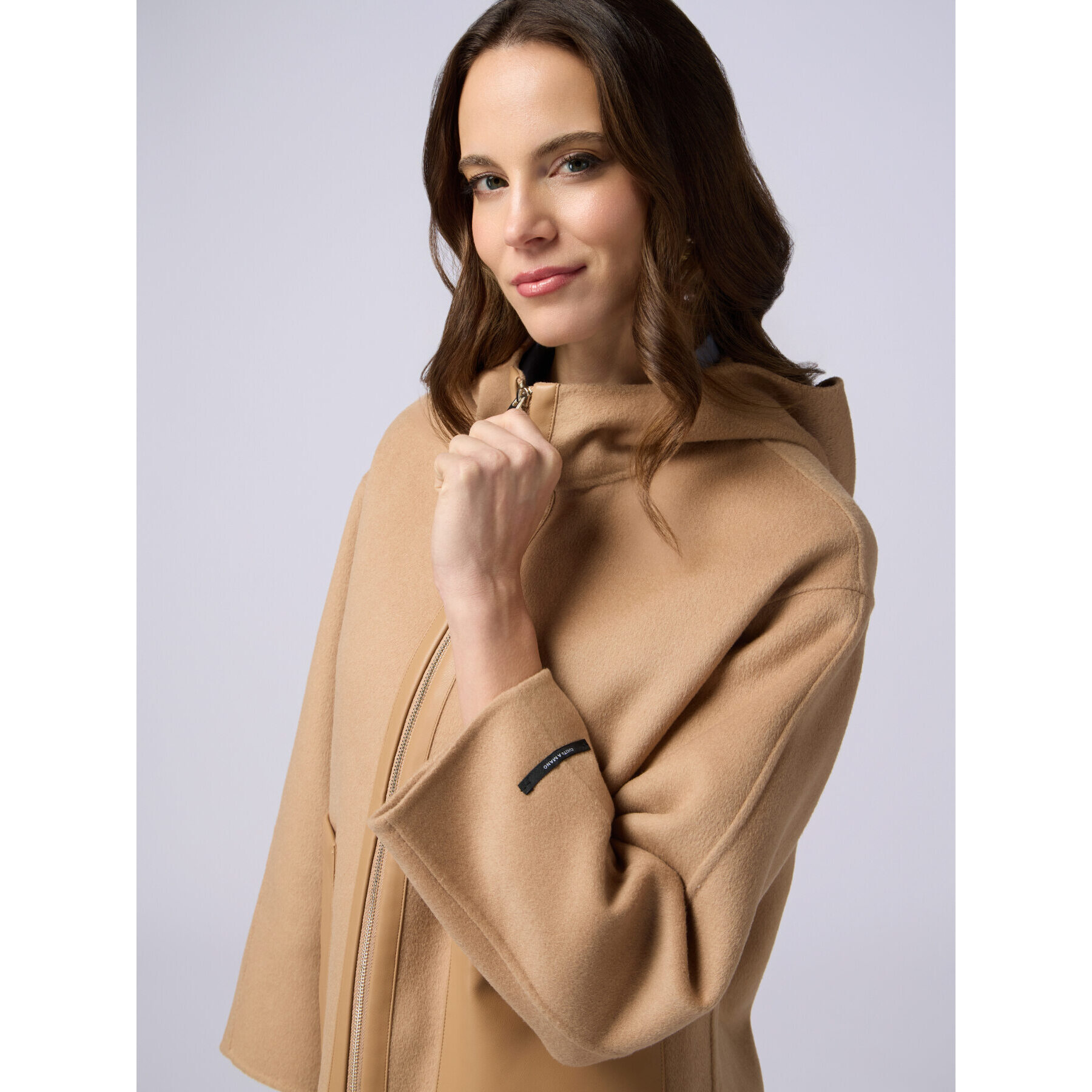 Oltre - Giubbotto in panno con maxi tasche - Beige