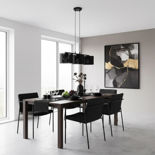 Lampada a sospensione LUX in acciaio nero opaco