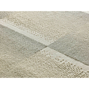 SENSATION Alfombra motivos geomÃ©tricos en relieve en blanco y gris, varias medidas disponibles.