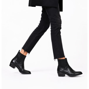 Texano basso in vera pelle - tacco 5 cm