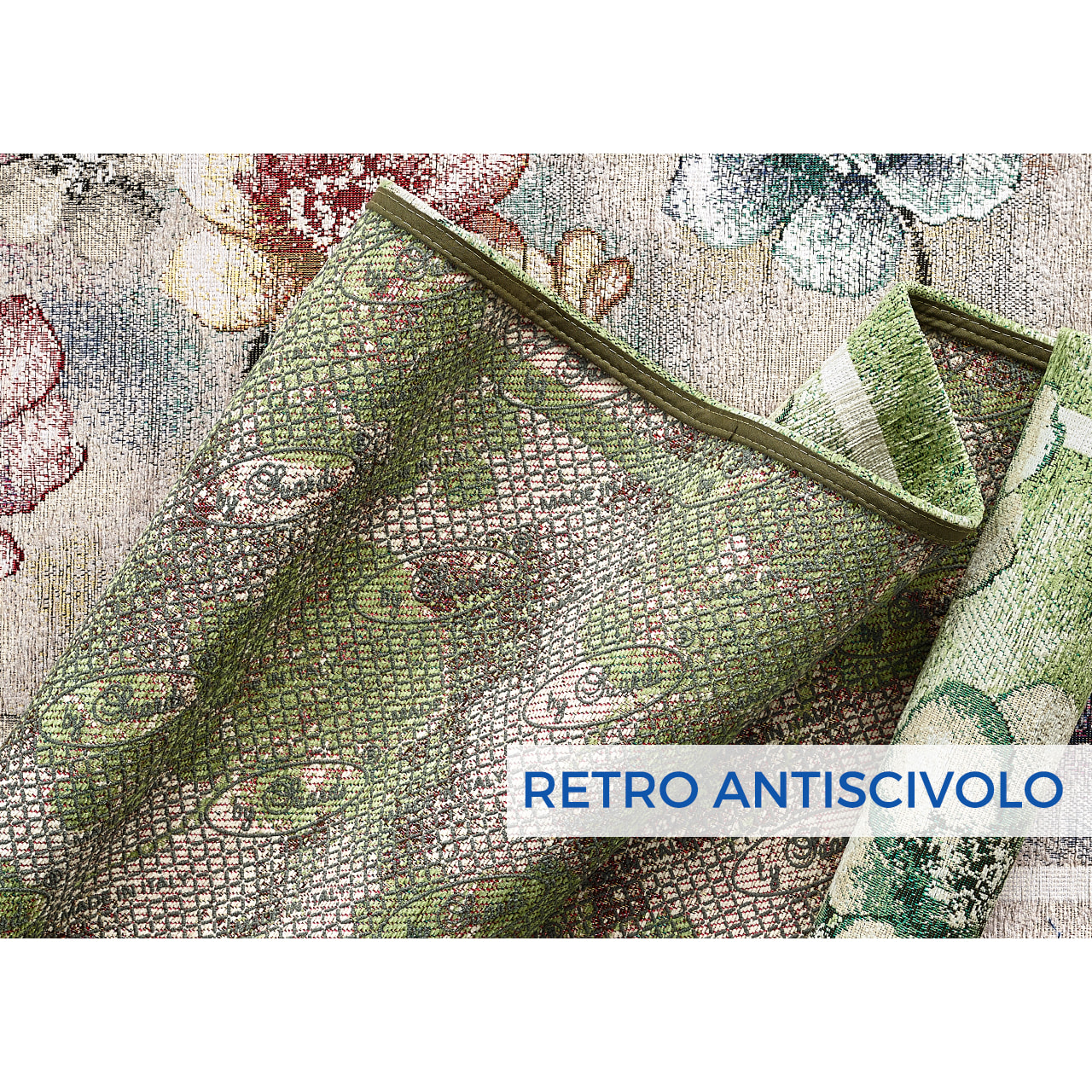 Tappeto Jacquard Ideale Cucina Ingresso Made In Italy Antiscivolo, Lavabile, Morbido Disegno Emily Fango By Suardi
