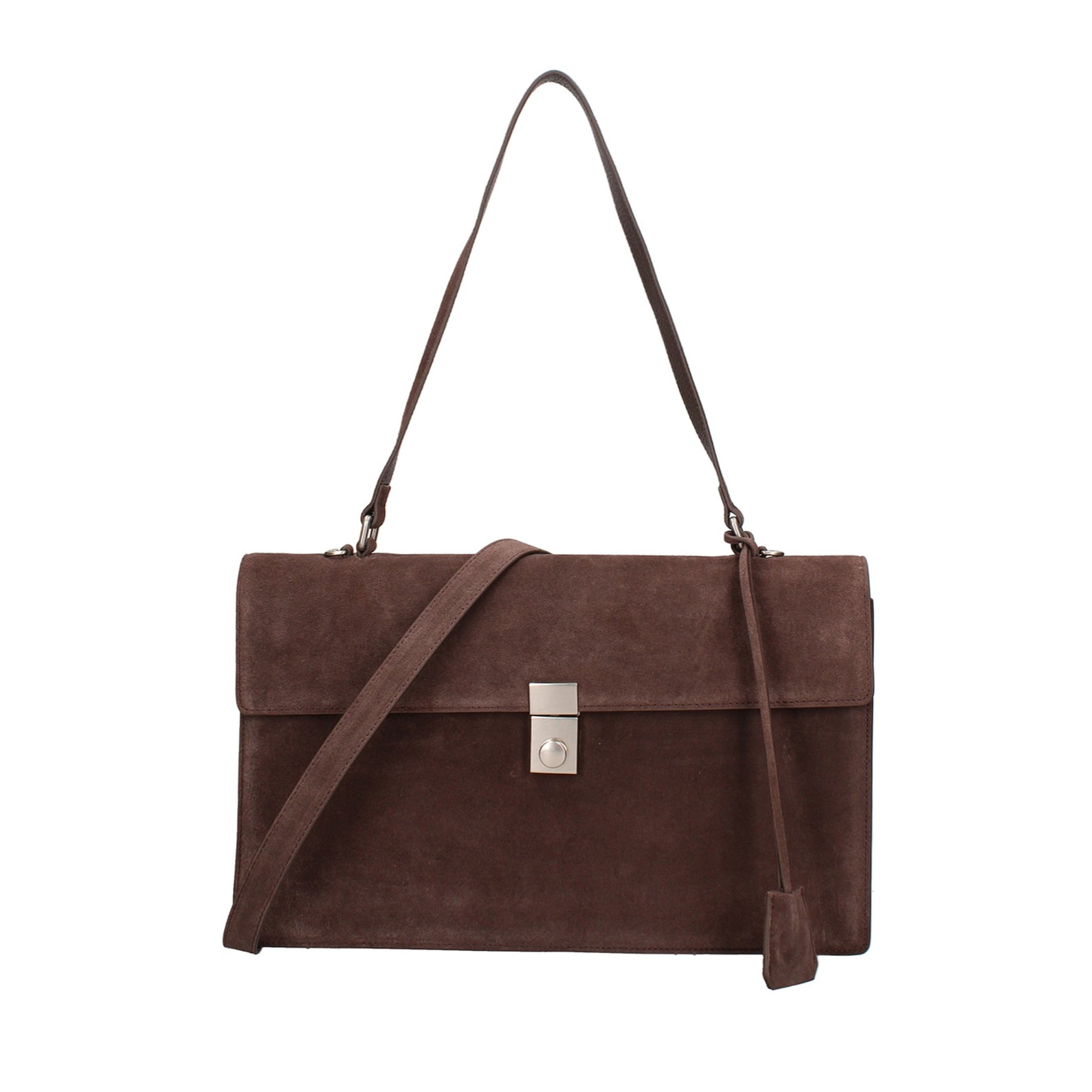 Borsa a spalla da donna Made in Italy - Lavinia Chic - Pelle Scamosciata - 34.5 x 21.0 x 10.0 cm