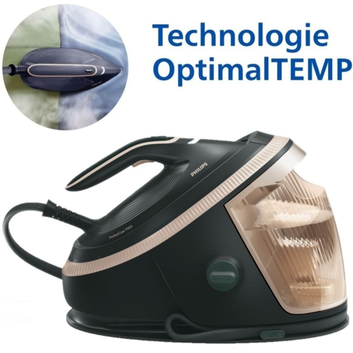 Centrale vapeur PHILIPS PSG7300/70 PerfectCare Série 7000 Vert foncé/Doré 1.5L, 8.5 bars