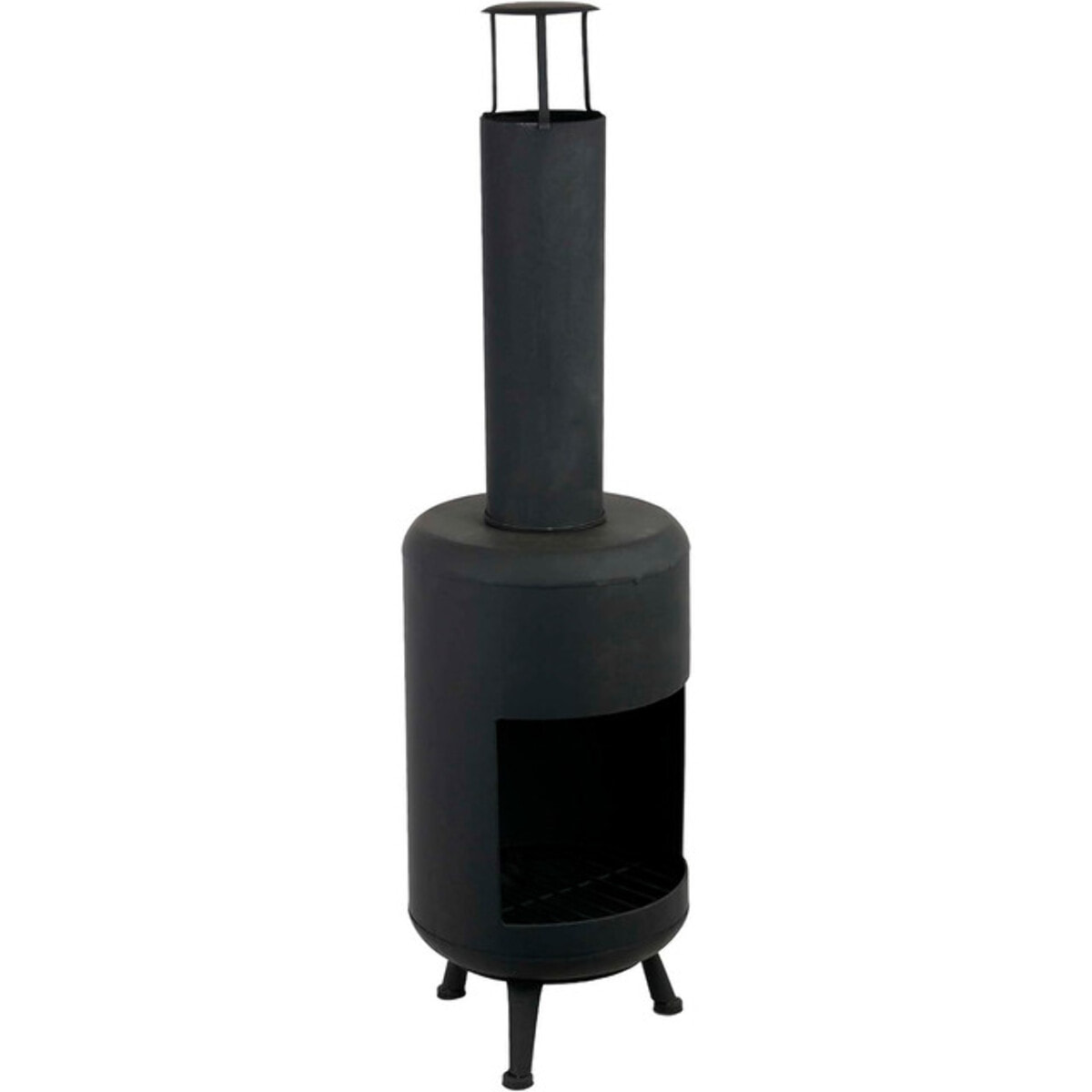 Caminetto da esterno in acciaio Darwin 100 cm, braciere a legna verticale con griglia interna, stufa outdoor resistente fino a 800°C, design industriale moderno, ideale per giardino terrazzo patio e balcone