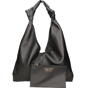Borsa a spalla da donna In Vera pelle Made in Italy 40x42x2 cm