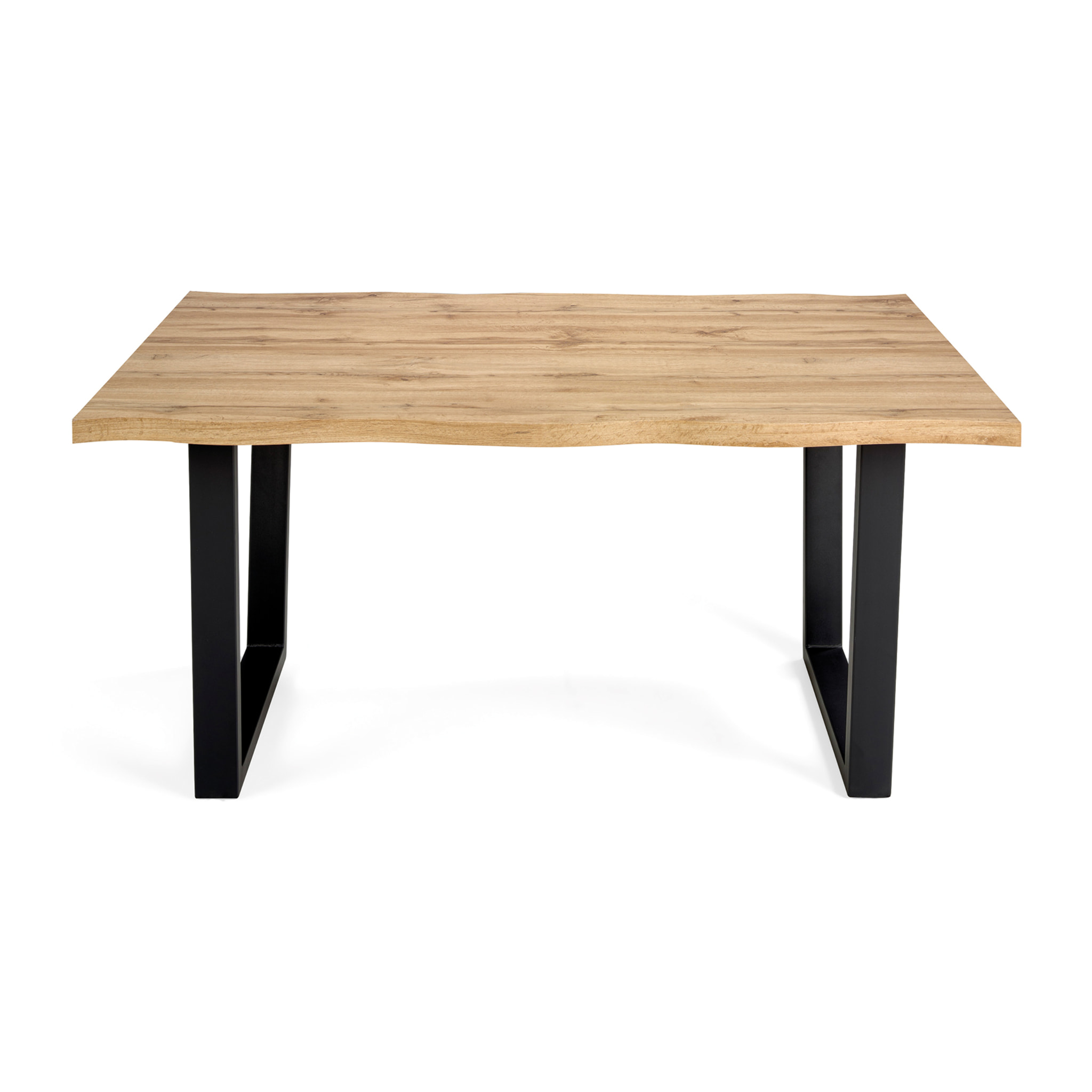 Mesa de comedor fija QUEBEC - roble rústico, negro - 160x90x76cm