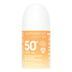 Sun SPF50+ - Roll-On Solaire Sport Haute Resistance 100% Naturel Bio 50g
