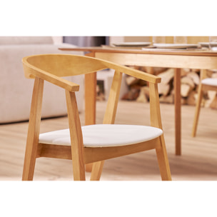 Chaises scandinaves design blanc et bois clair (lot de 2) BAHIA