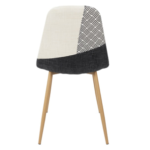 Chaise First Patchwork Noir Et Blanc - Lot De 4