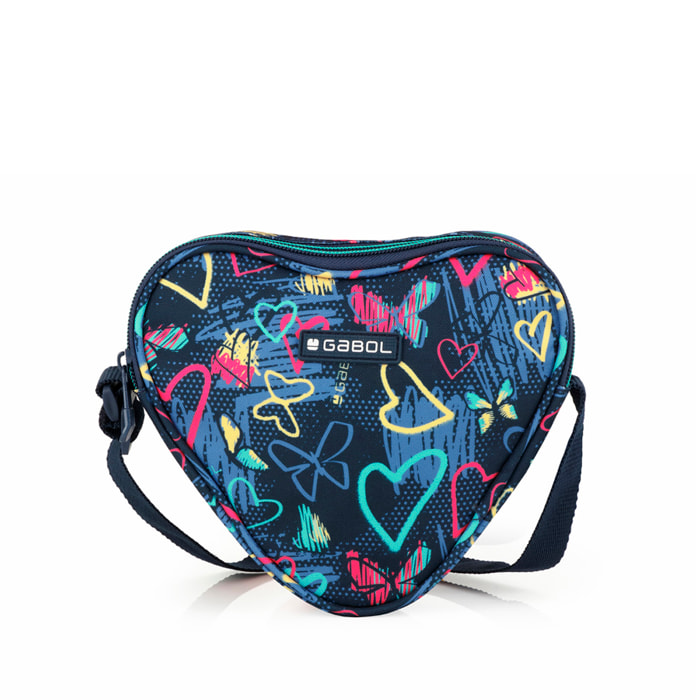 Bolso infantil Gabol TIZAS con corazones y resistente al agua