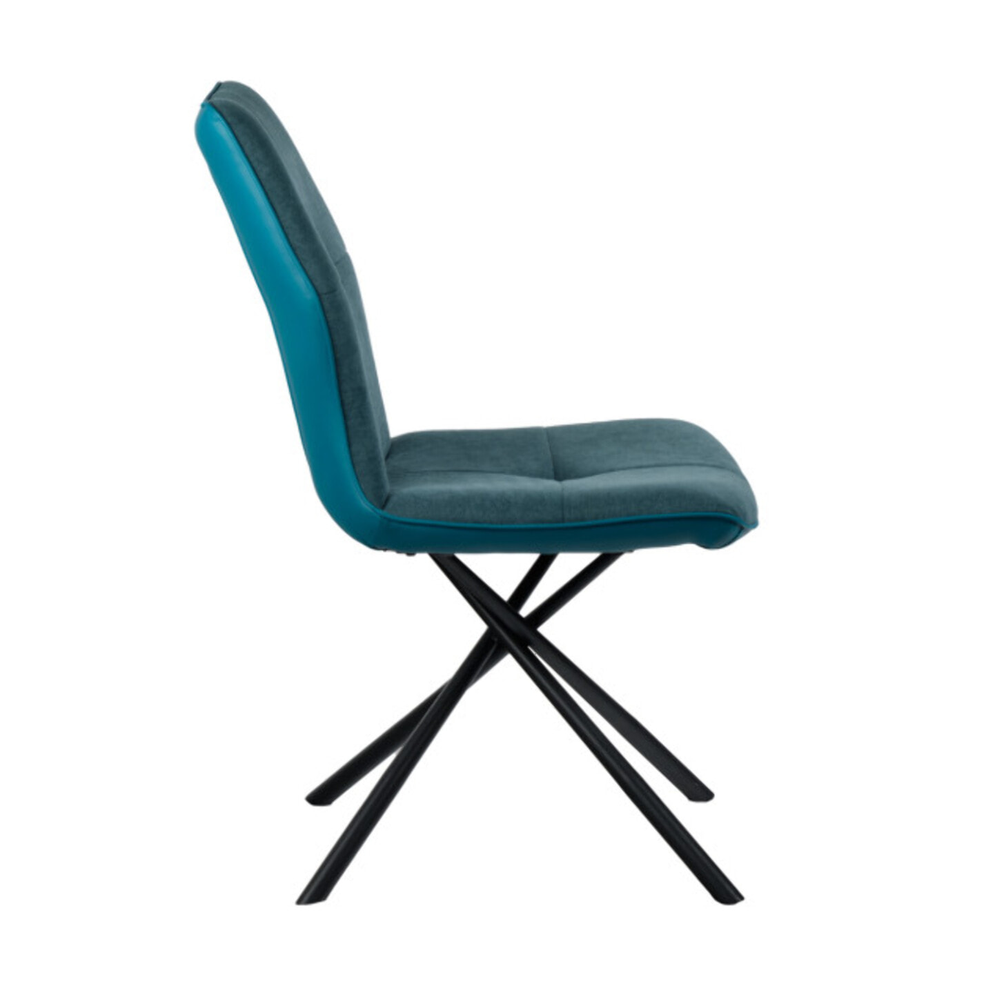 Chaise design en tissu avec piètement en métal noir - ALINE