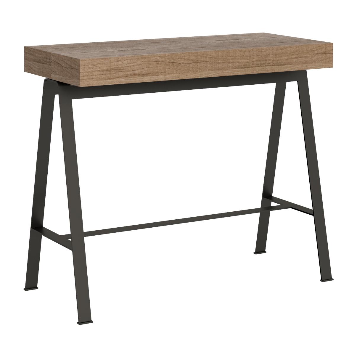 Console extensible 90x40/300 cm Banco Premium Chêne Nature cadre Anthracite