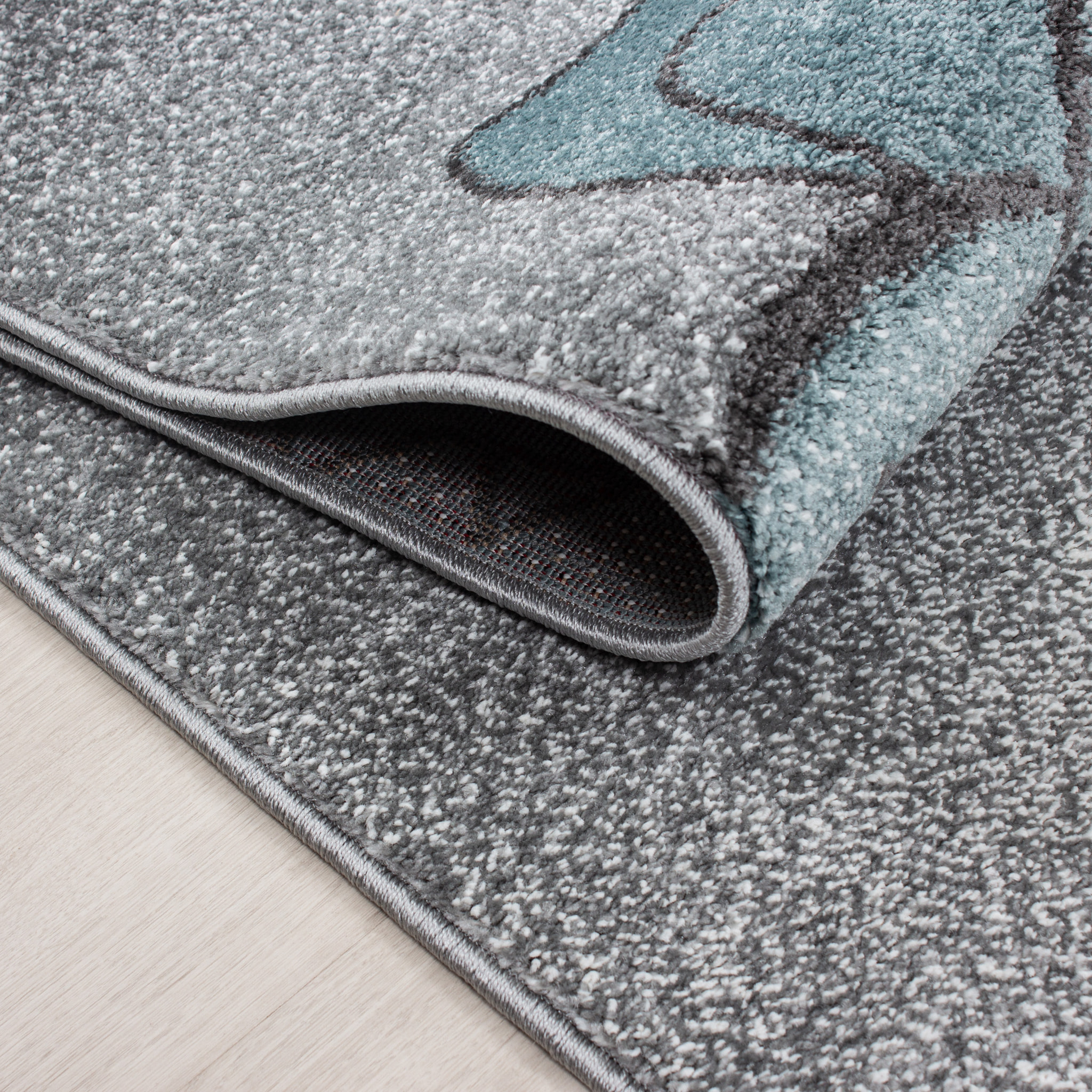 KIDS - Tapis enfant à motif ourson bleu - KID0580BLE