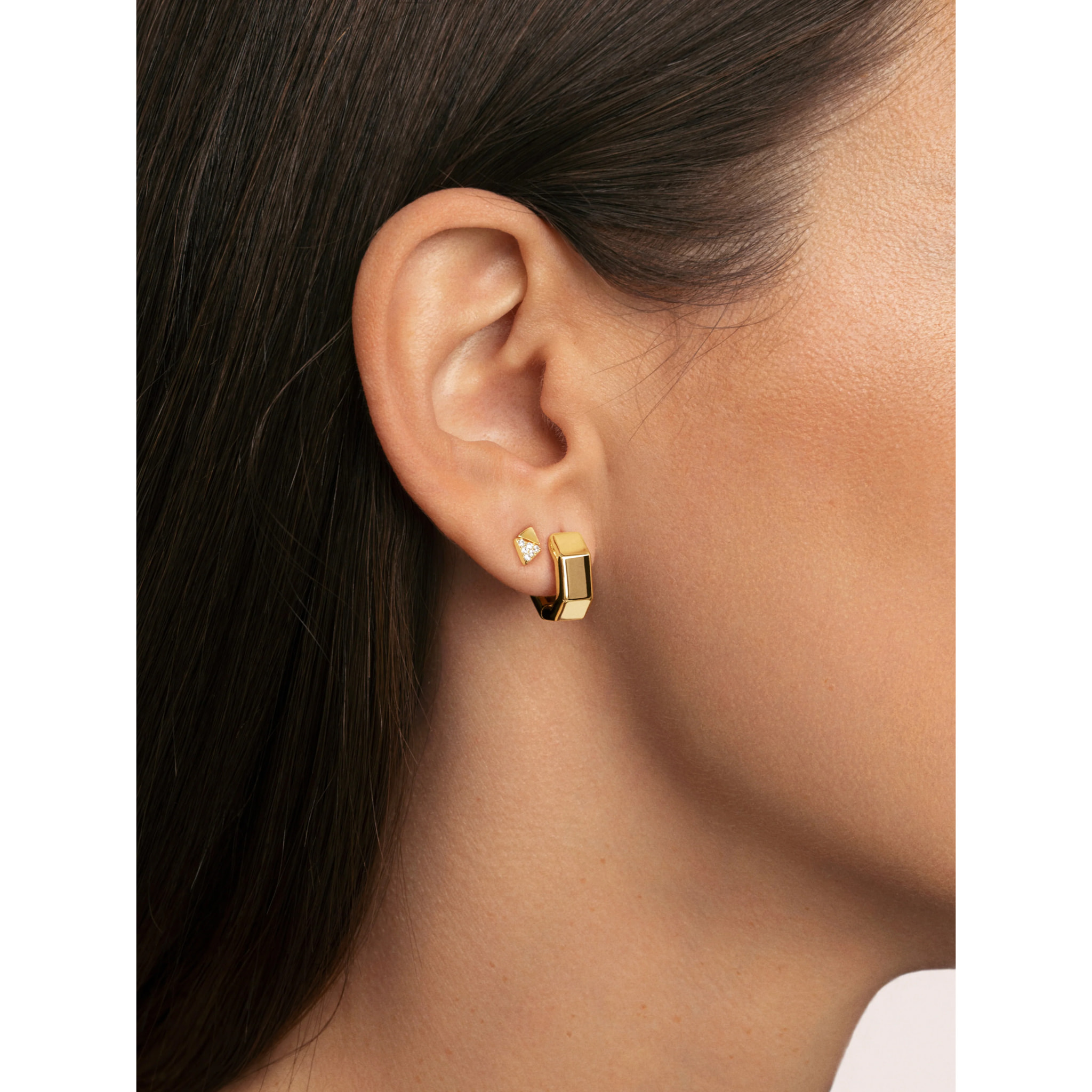 Pendiente Suelto Egypt Plata Baño Oro