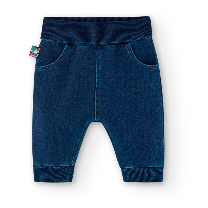 Pantalón felpa denim de bebé niño