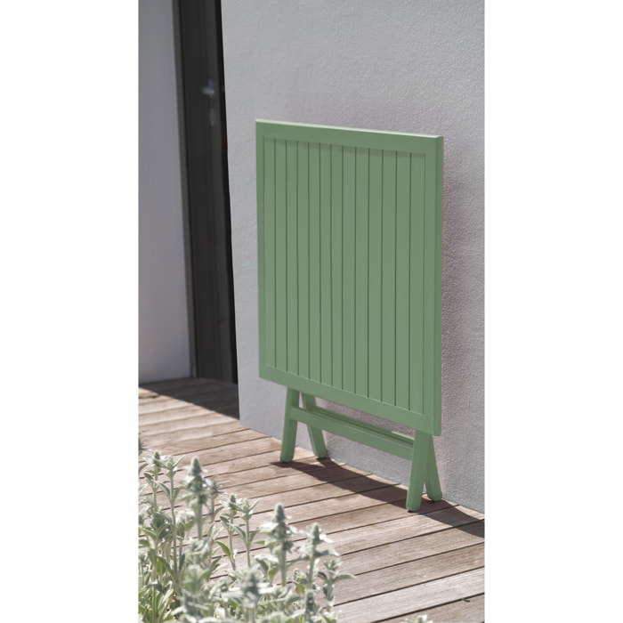 MARIUS - Table de jardin pliante en aluminium vert lagune