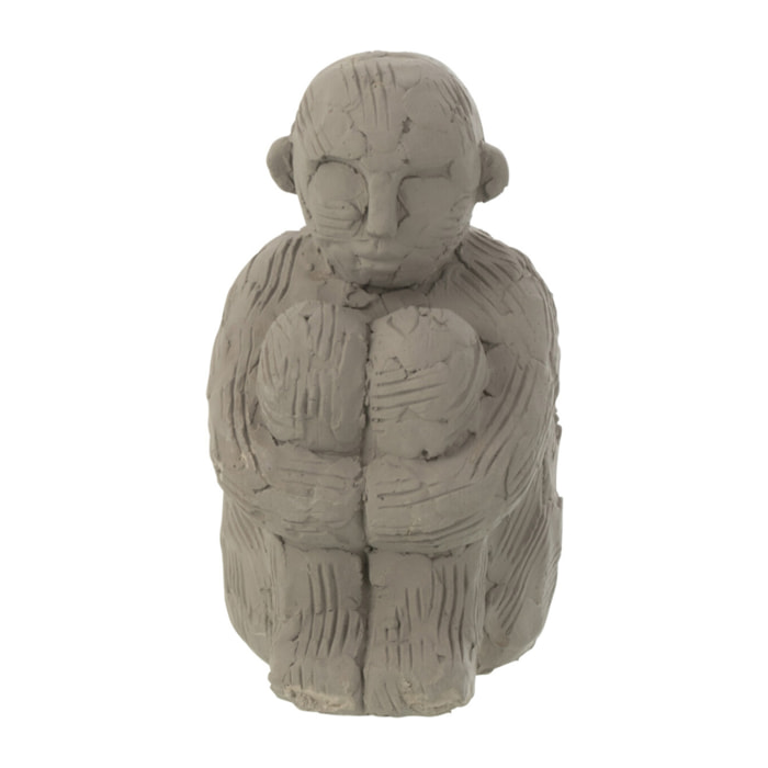J-Line décoration Personnage Assis - ciment - gris - small