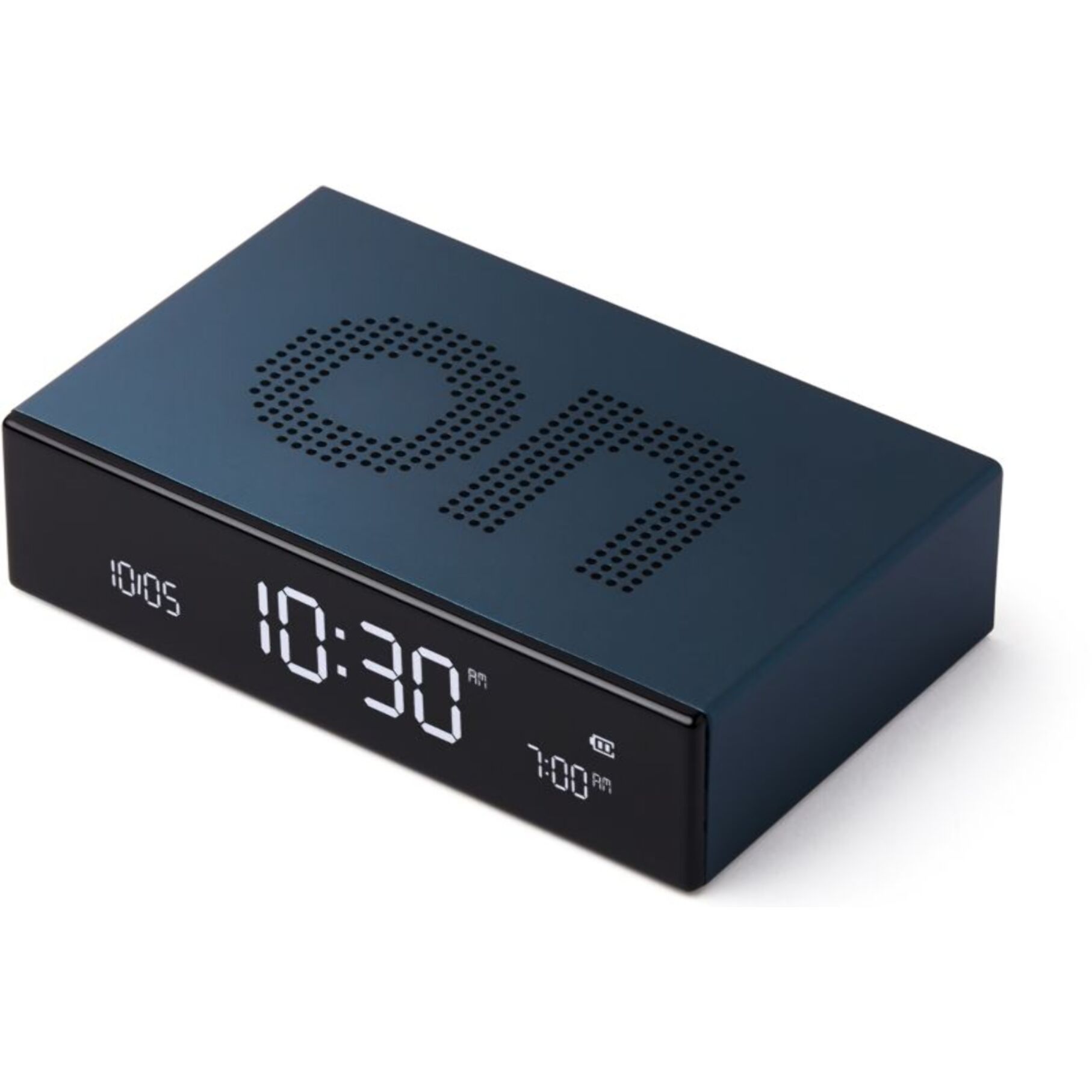 Réveil LEXON Flip Premium Rechargeable Aluminium Bleu