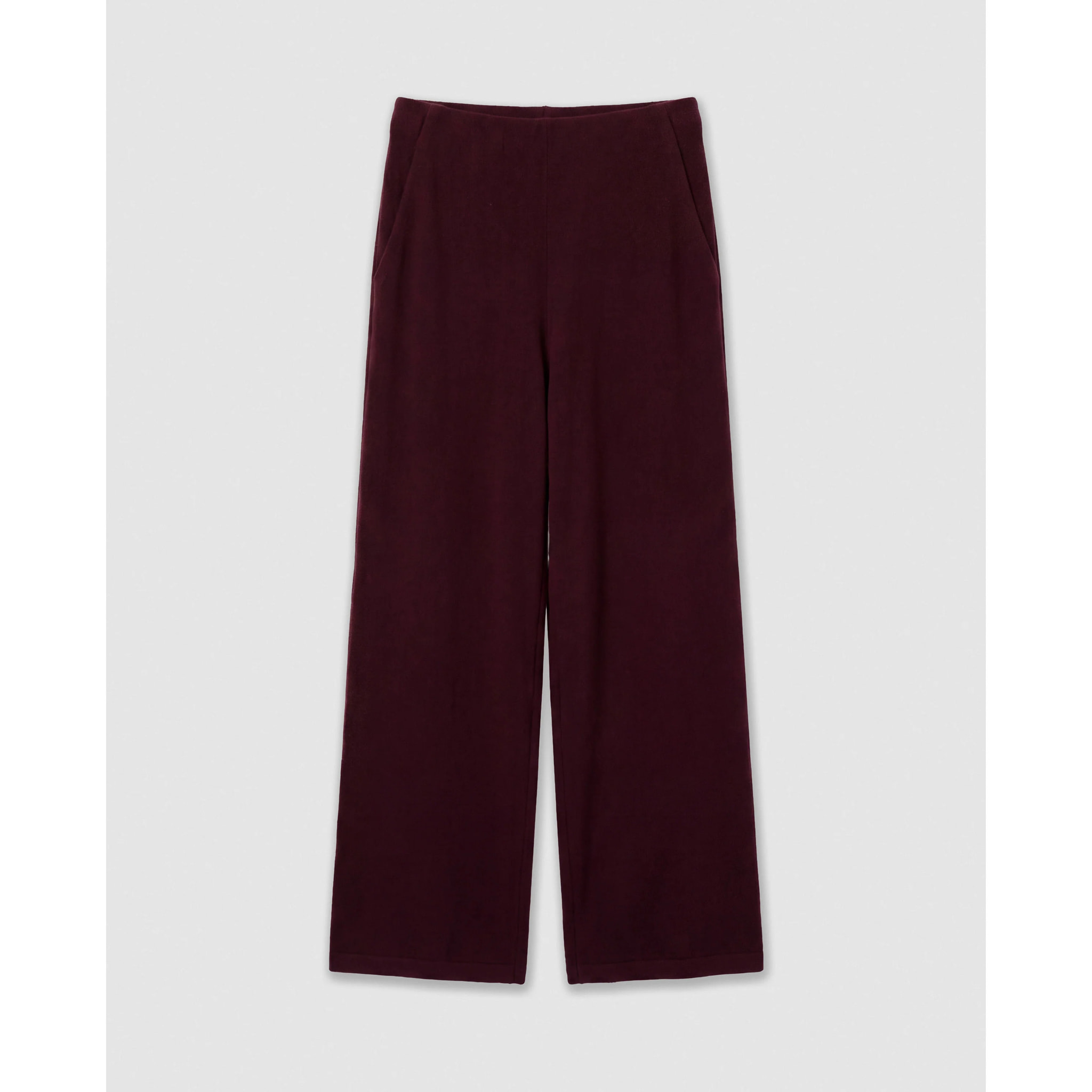 Pantalón largo angorina liso burdeos