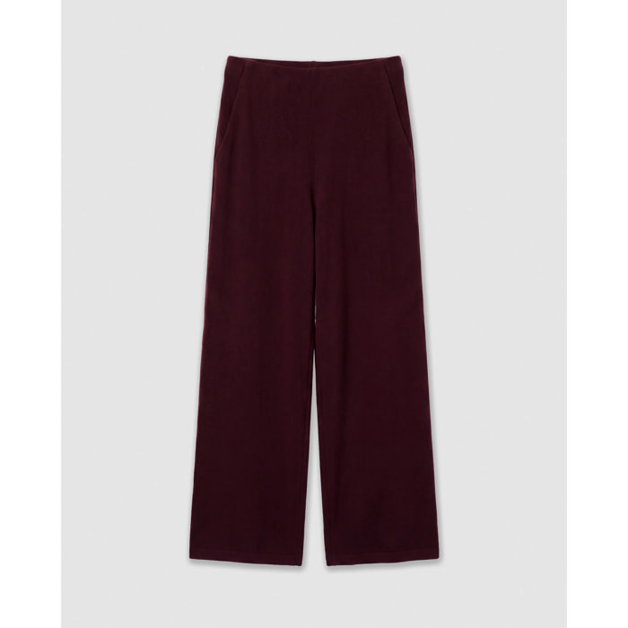 Pantalón largo angorina liso burdeos
