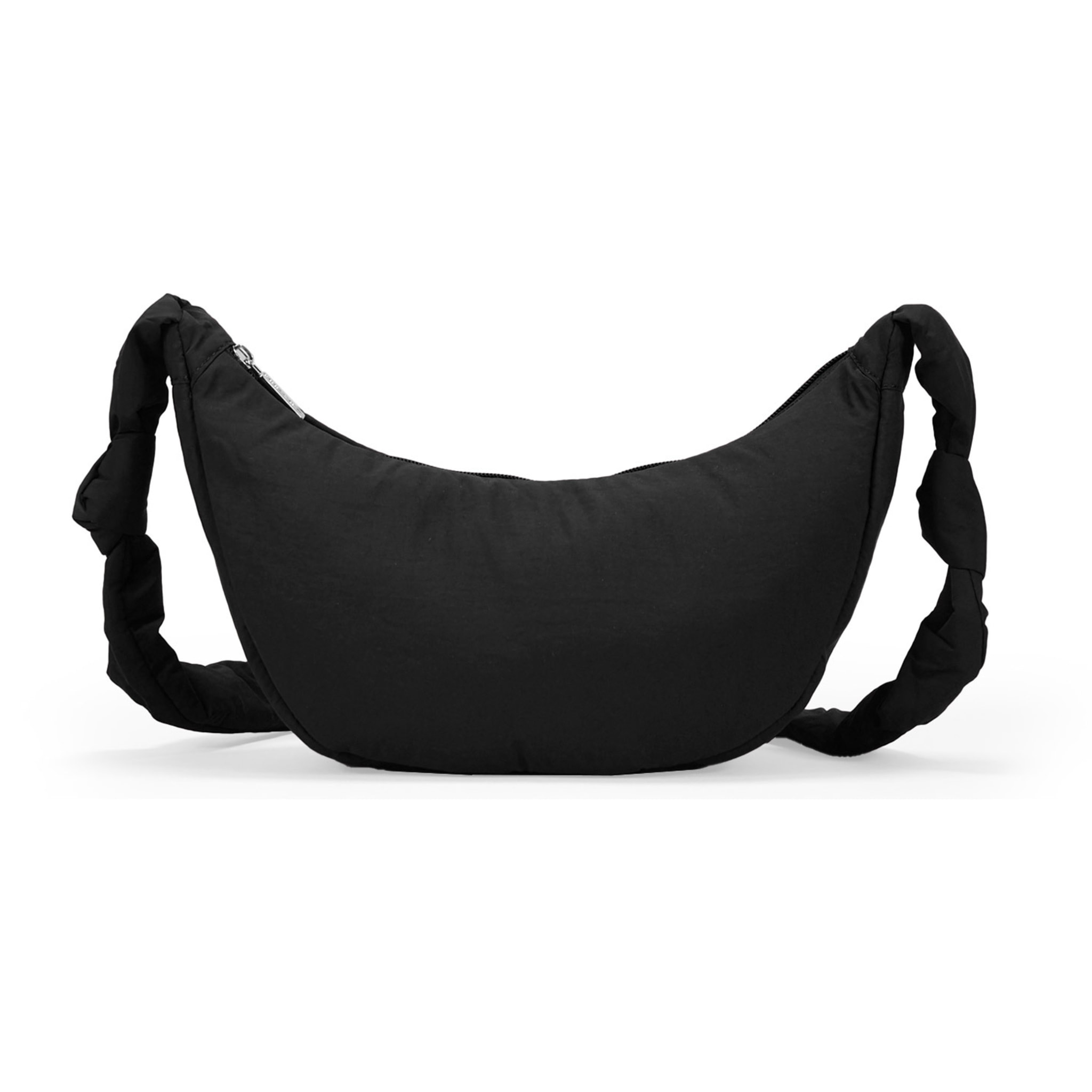 Bolso bandolera negro redondeado con cremallera