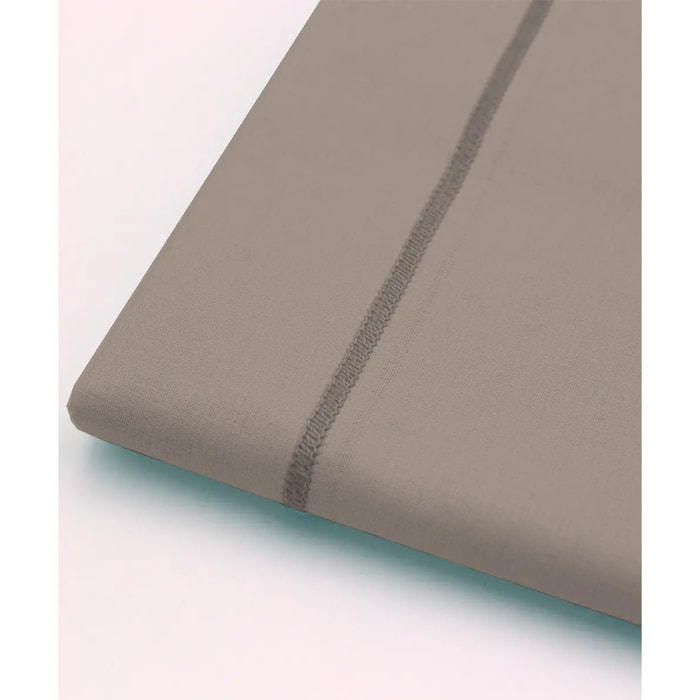 Parure CopriPiumino e Federe PERCALLE TORTORA tinta unita per letto matrimoniale 100% Percalle di Cotone e Made in Italy