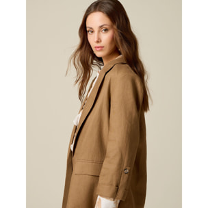 Oltre - Giacca destrutturata in lino - Beige