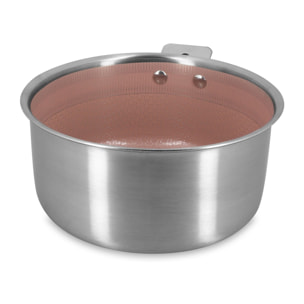 Casserole 18cm en acier inoxydable rose AGLAE