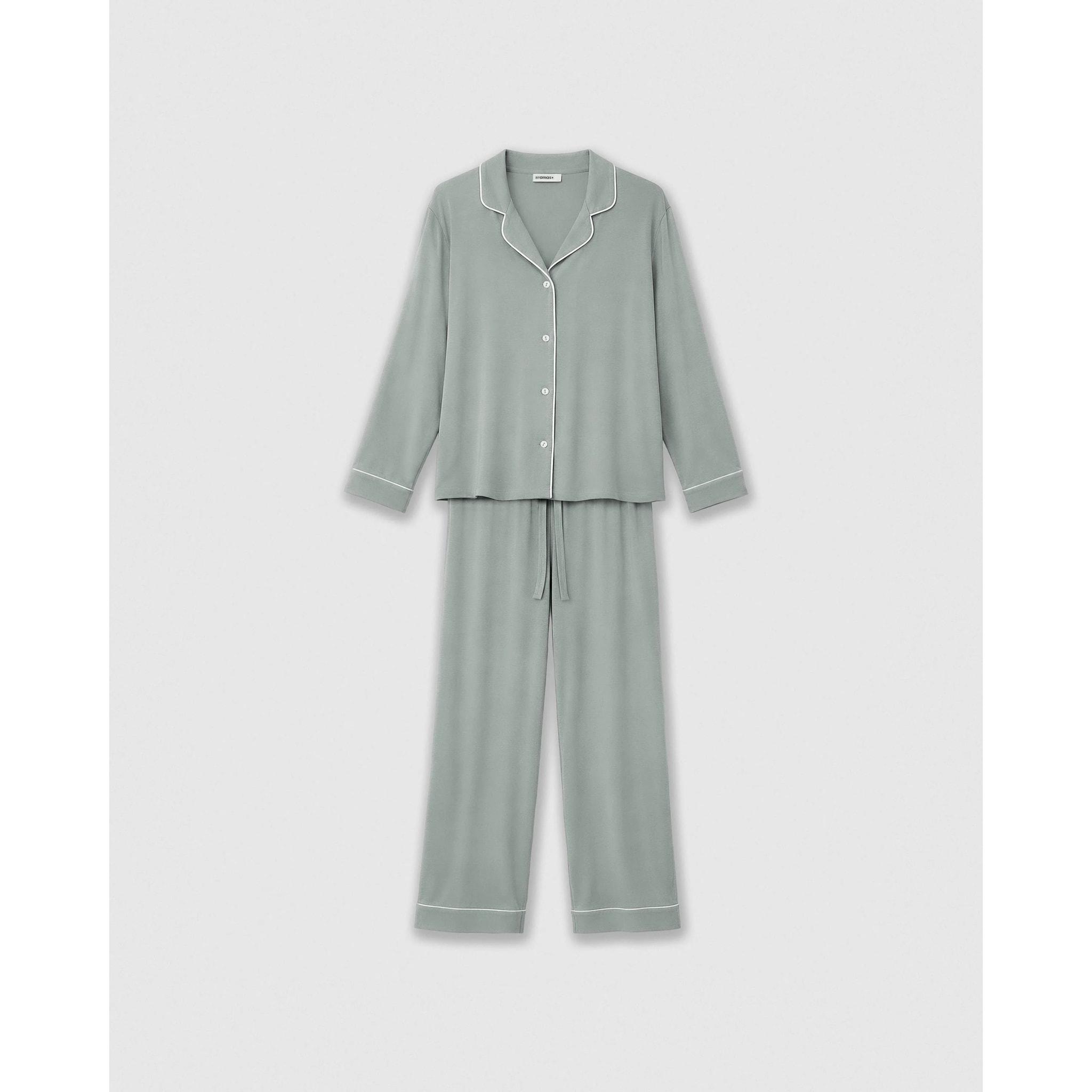 Pijama largo camisero viscosa punto verde keike