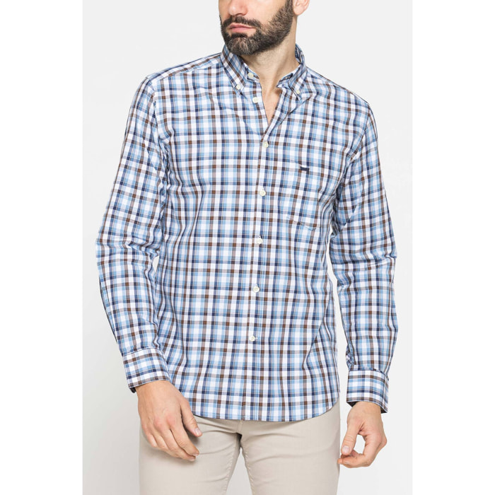 CAMICIA BUTTON-DOWN CON MANICA LUNGA E TASCHINO