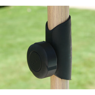 Parasol droit Ø2,4m - effet bois - lin - RUBIS