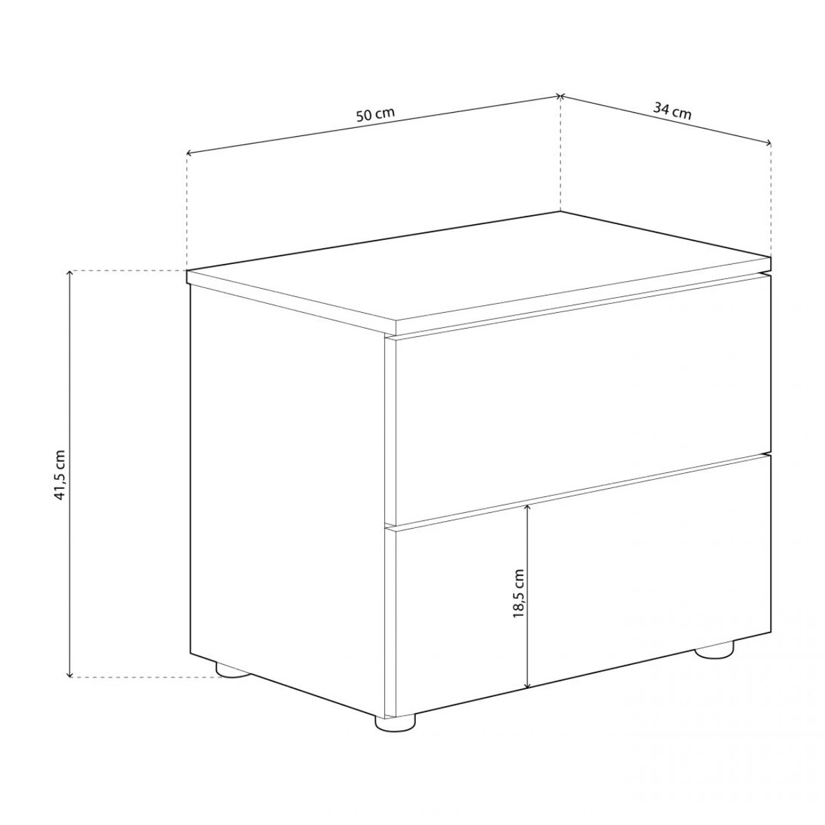 Mesita de noche Nitza Blanco Artik (Blanco Mate) - Natur