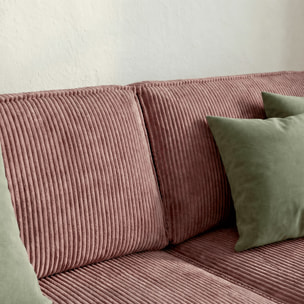 Canapé d'angle convertible 4 places en velours côtelé - LIVIA