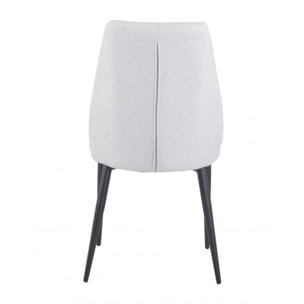 Chaise en tissu capitonné avec piètement métal noir - TOMEN