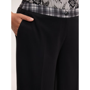 Fiorella Rubino - Pantalones Wilde Leg con banda de cuadros - Negro