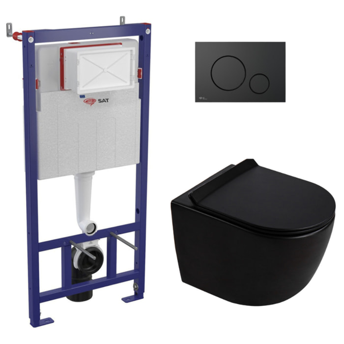 Pack WC bâti-support + WC suspendu sans bride Ceramia PixL avec abattant SoftClose + plaque (STCEPXBMT01-FR)