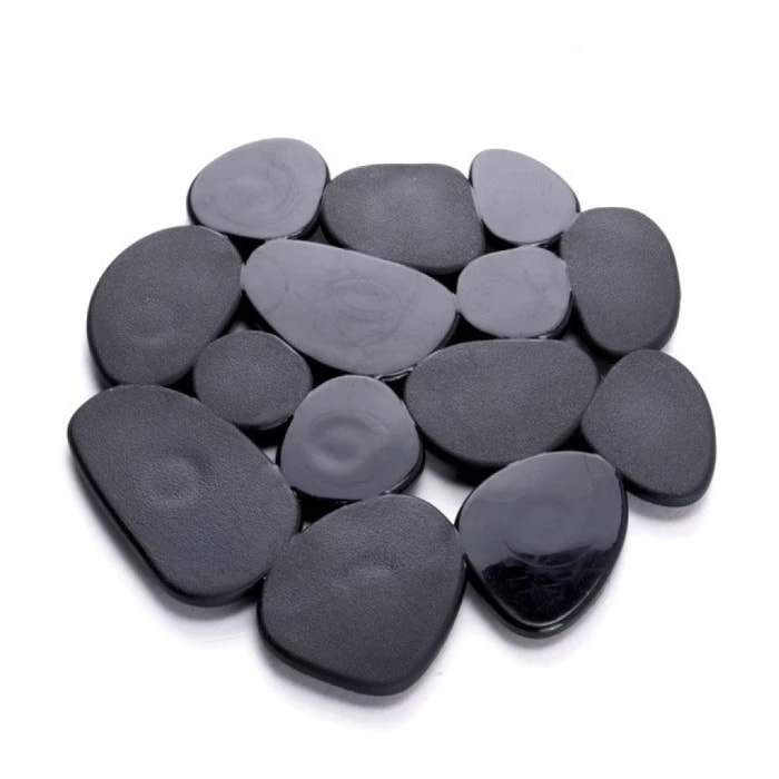 Lot de 4 Tapis antiderapants de douche ou baignoire PVC GALETS 12x13cm Noir MSV