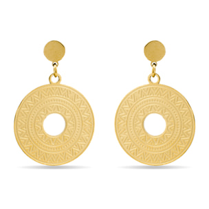 Pendientes acabados en oro amarillo de 18K