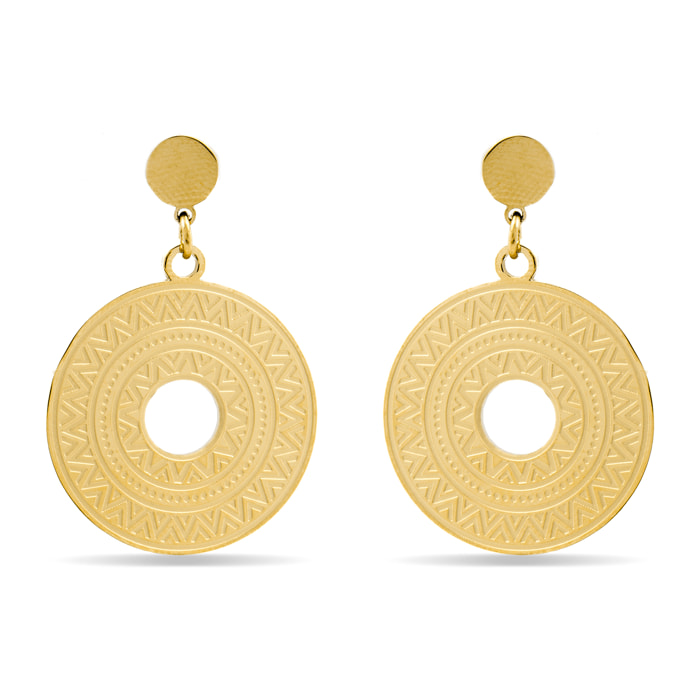 Pendientes acabados en oro amarillo de 18K