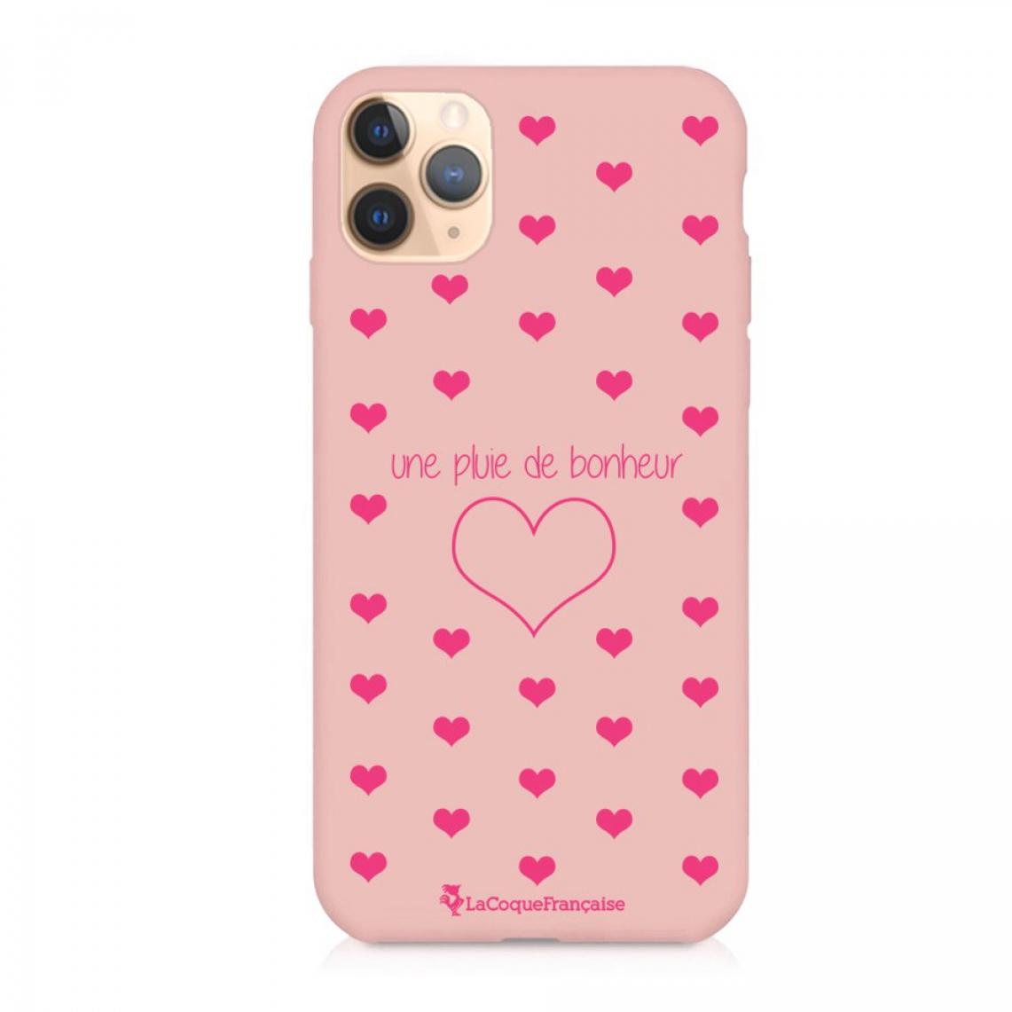 Coque iPhone 11 Pro Silicone Liquide Douce rose pâle Pluie de Bonheur Rose La Coque Francaise.