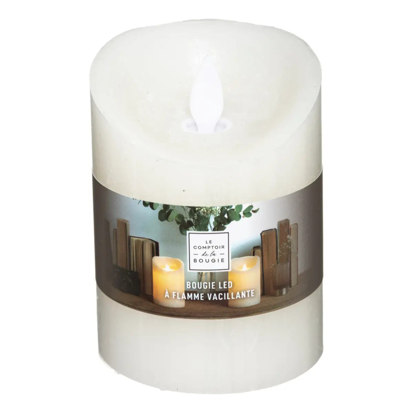 Bougie LED ronde H.10cm blanc chaud