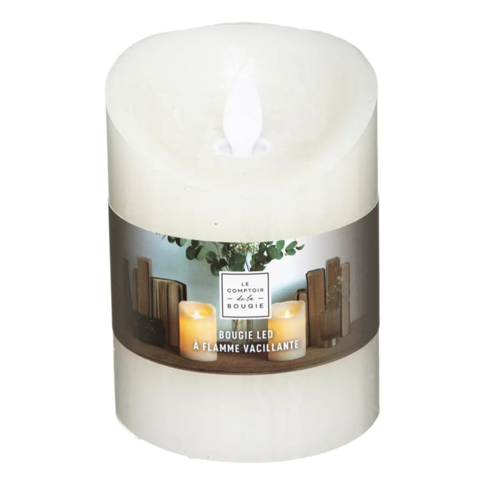 Bougie LED ronde H.10cm blanc chaud