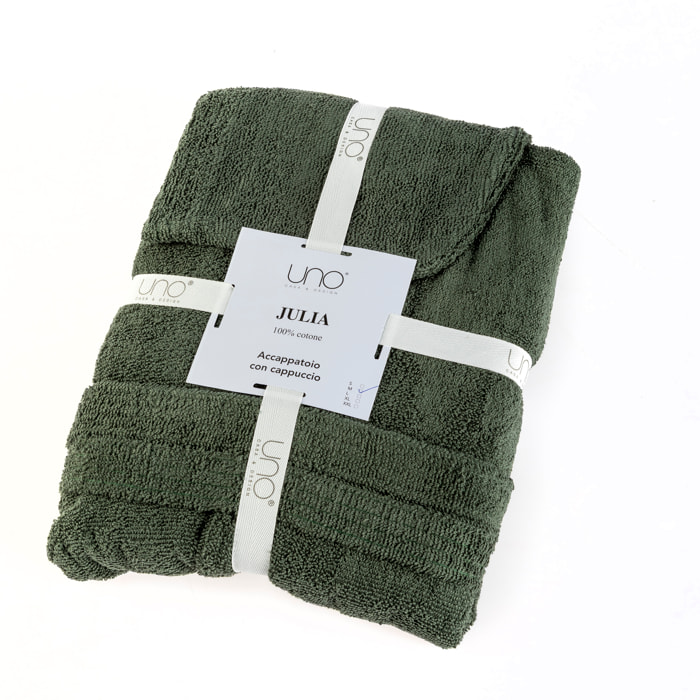 UNO CASA DESIGN Accappatoio con Cappuccio Julia in Spugna di Puro Cotone 400 gr