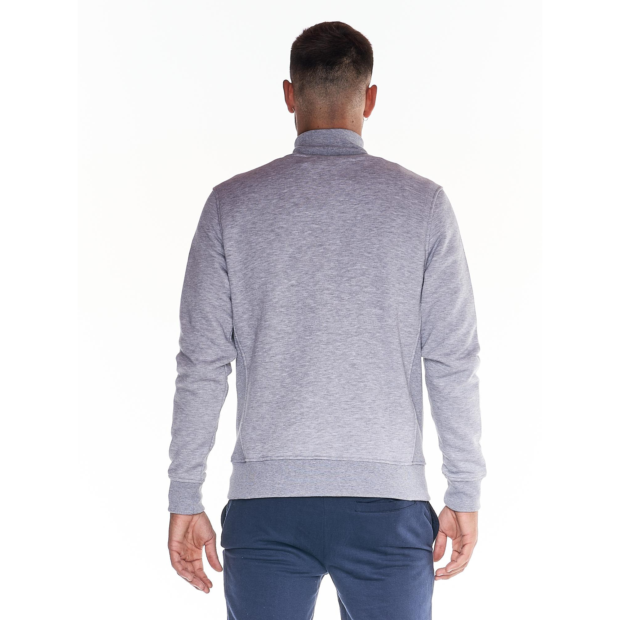 Sudadera básica gruesa con cuello alzado y cremallera completa para hombre