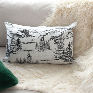 Coussin décoratif déhoussable style montagne - Gris anthracite