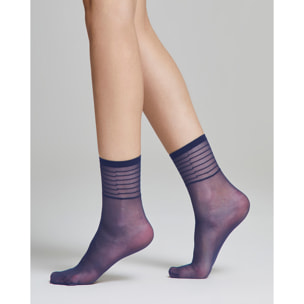 Calzino velato Iris con righe in trasparenza