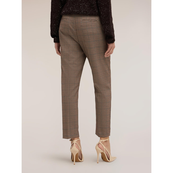 Motivi - Pantaloni regular fantasia check - Beige