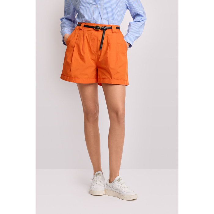 Kocca - Pantaloni corti con pinces Donna, Tinta unita